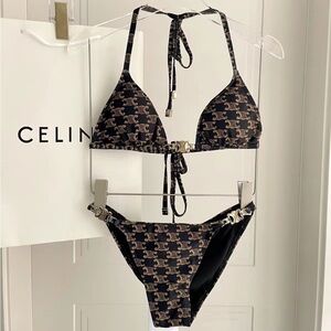 Celine Monogram Black and Tan Bikini